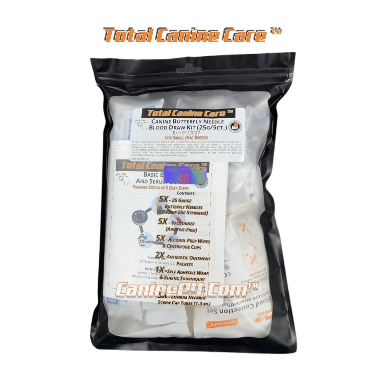 Total Canine Blood Draw Kit - Butterfly Needle and Vacutainer Kit - Image 2